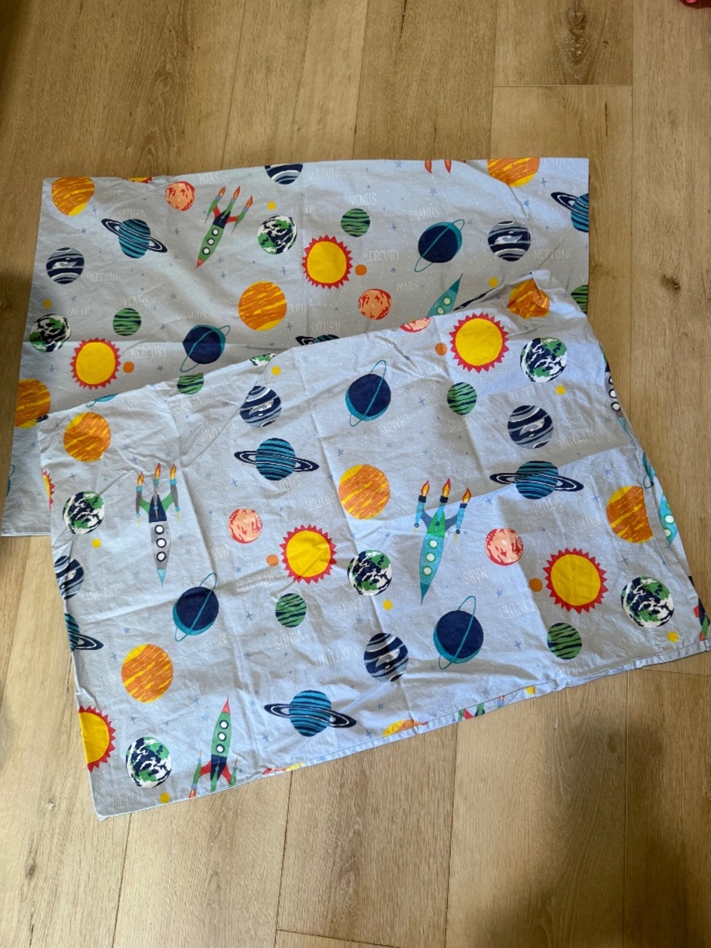 Pottery Barn kids space pillow cases twin
